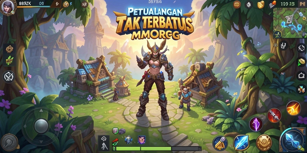 Tangkapan layar menunjukkan aksi mendebarkan dalam gameplay MMORPG 889ZK.