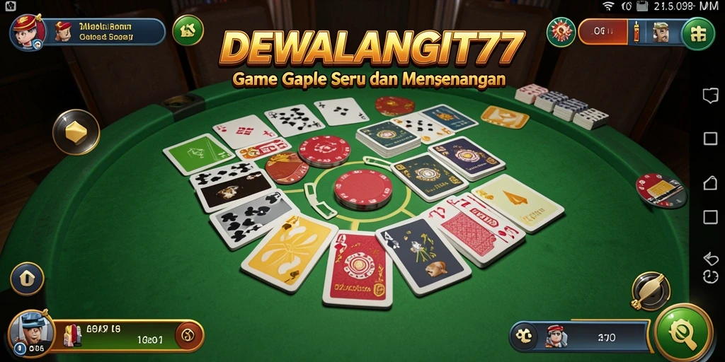 Tampilan gameplay Gaple di DEWALANGIT77 yang seru dan interaktif.