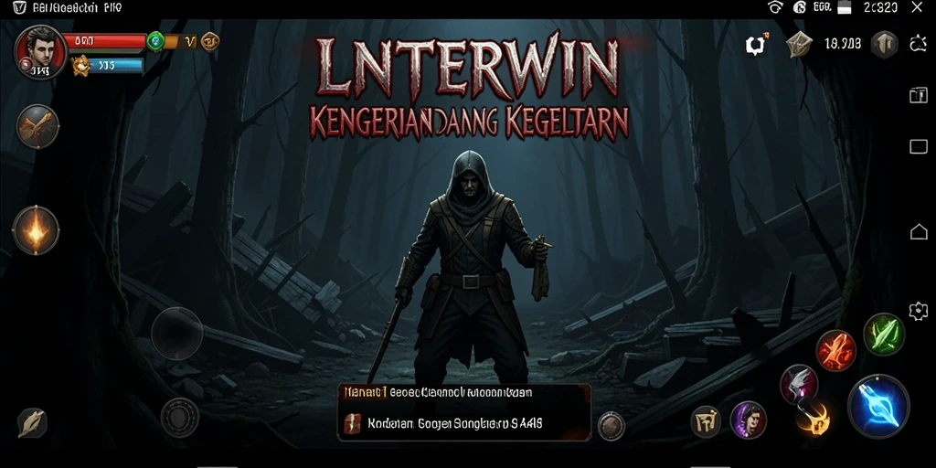 Screenshot LNTERWIN menampilkan aksi menegangkan di area angker.