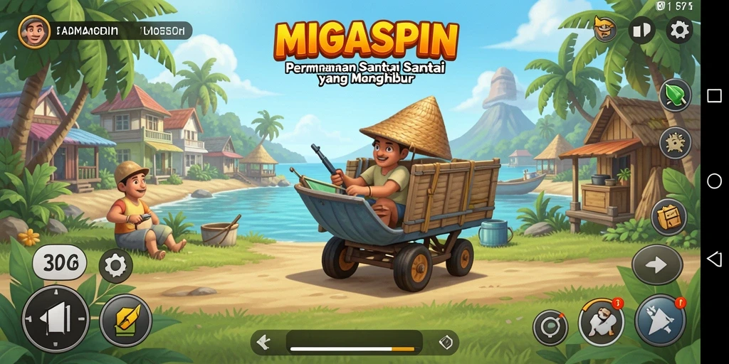 Tampilan gameplay <strong>MIGASPIN</strong> yang sederhana namun menarik.