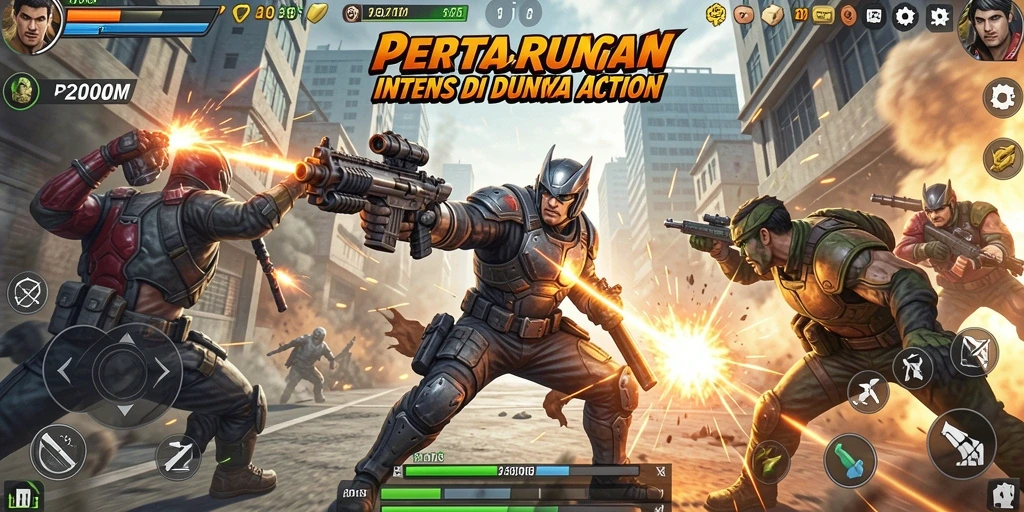 Tangkapan layar dari gameplay intens P200M dalam aksi.