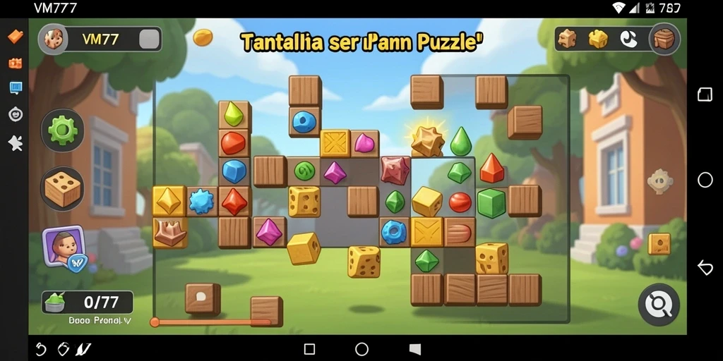 Screenshot utama menunjukkan gameplay menantang dalam Puzzle.